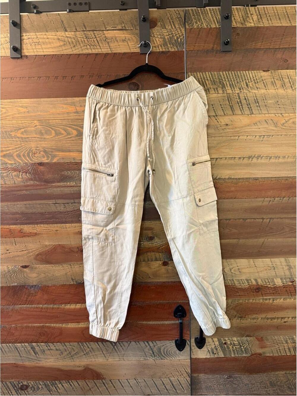 Banana Republic Women's Light Beige Cargo Jogger Pants